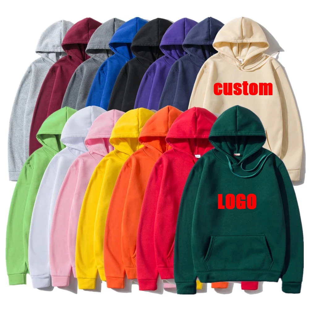 

Custom Unisex 14 Color New Hooded Sweater Men's Solid Color Long Sleeve Sweatshirt Women Hoodies, Plain can customized