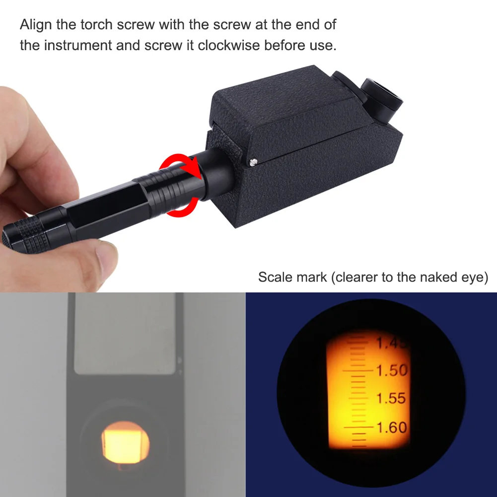 Gem Instrument Gem Tool Gem Refractometer Diamond Detector External With Light Source Measurement Range: 1.30 ~ 1.81RI