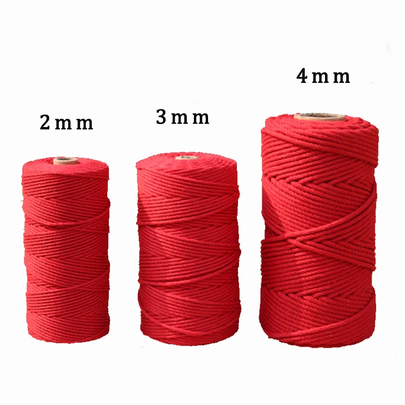 

No MOQ TOP quality Macrame 2mm 3mm 4mm 100 yard Twisted Braid Cord tassel Multi Color length recycled cotton rope