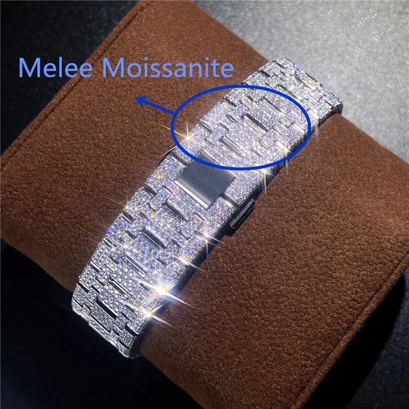 

Zuanfa Custom Moissanite Watch Band Ring Pendant Iced Out VVS Melee Moissanite Diamond