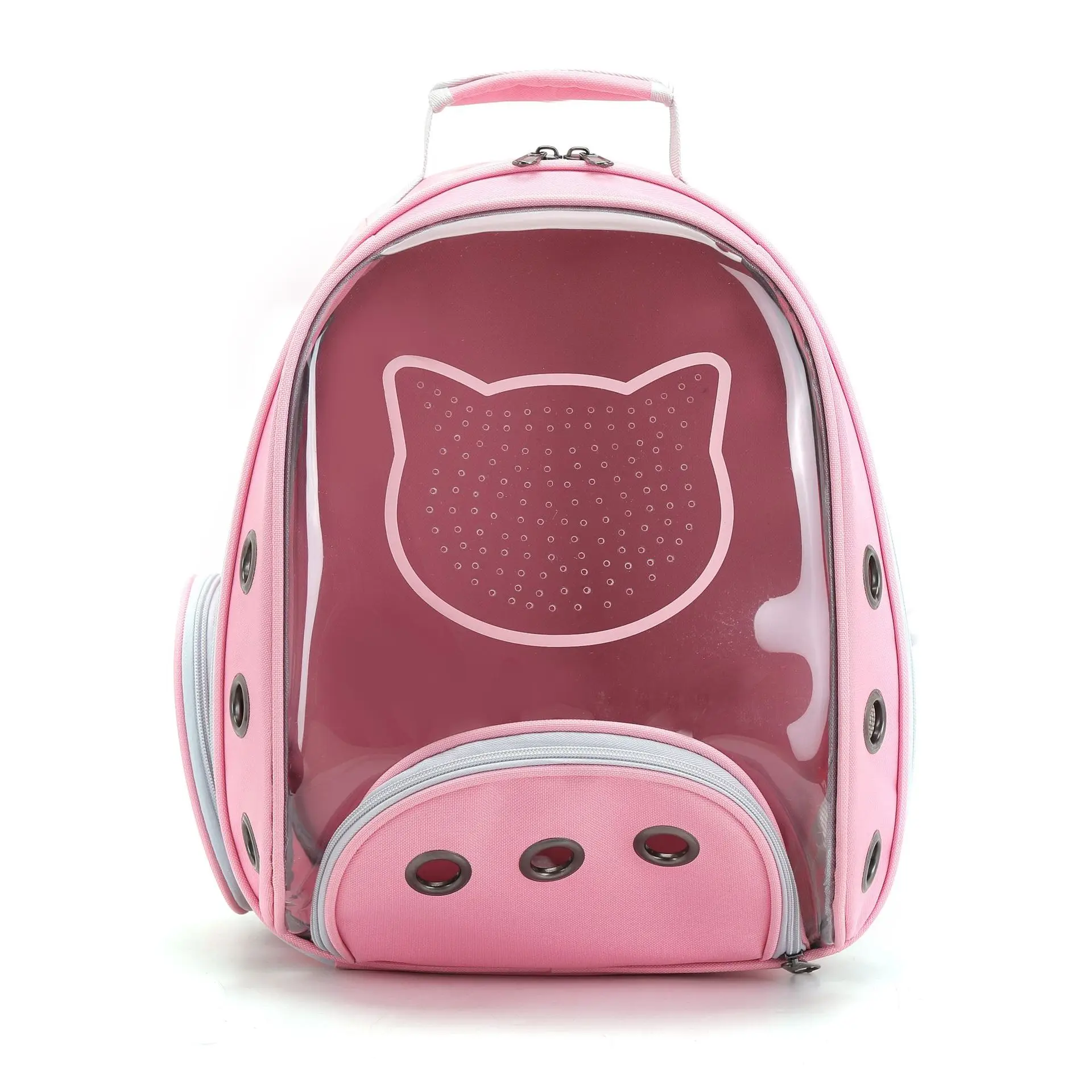 

New Design Transparent Multiple Color Zipper Travel Outdoor Cat Backpack Portable Small Animal Dog Pet Carrier Shoulder Bag, Picture shows