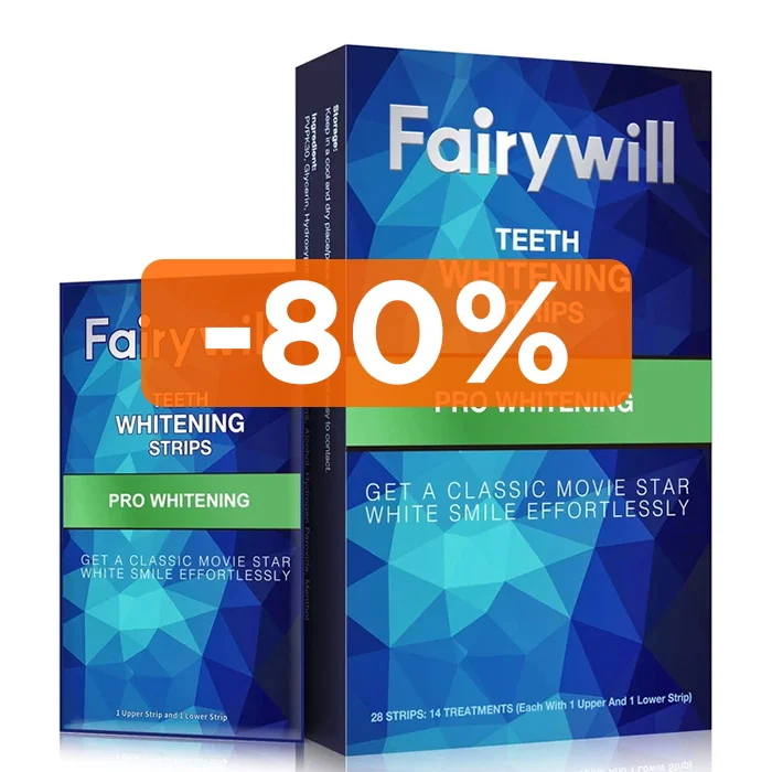 Fairywill FW 341 7% HP 14PCS Oral Hygiene Clareador Dental Bleaching Tooth Strip Whitening Teeth Whiten Strips, White