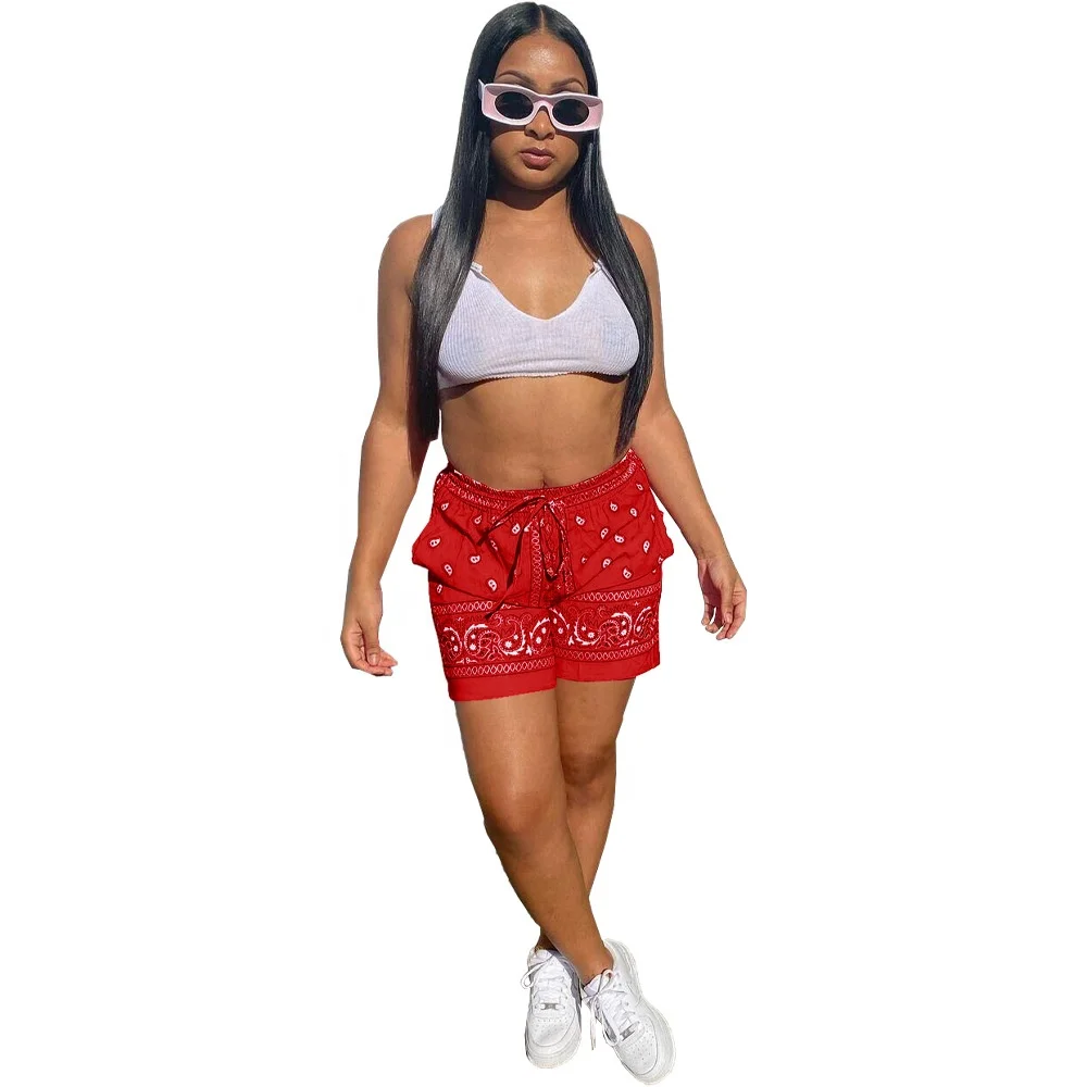 

AI54-8581 5 colors Summer fashion streetwear hip hop shorts with cashew print