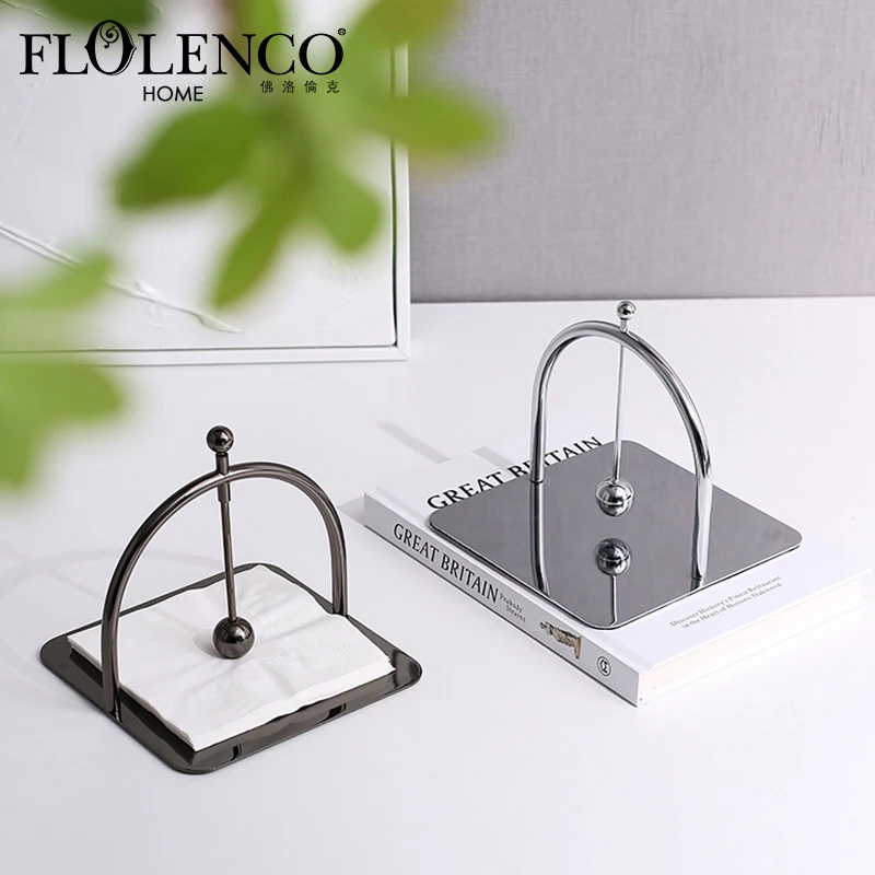 

Portable Metal Stainless Steel Home accessories Unique Tissue Box Metal Table Napkin Holder