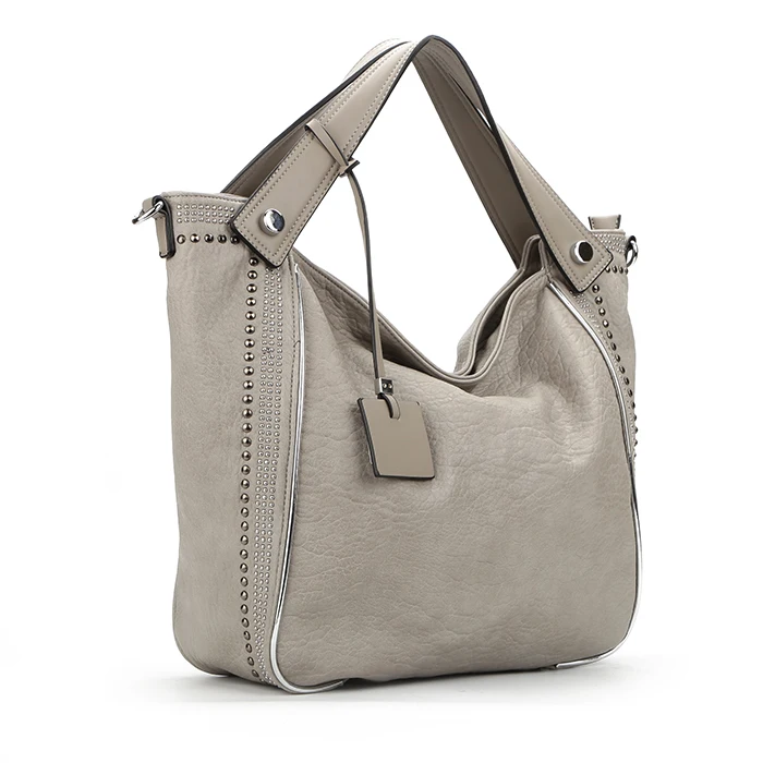 

7911# 2019 High fashion latest custom luxury ladies designer handbags wash PU leather large hobo bags for women with handles, Grey color, various colors available