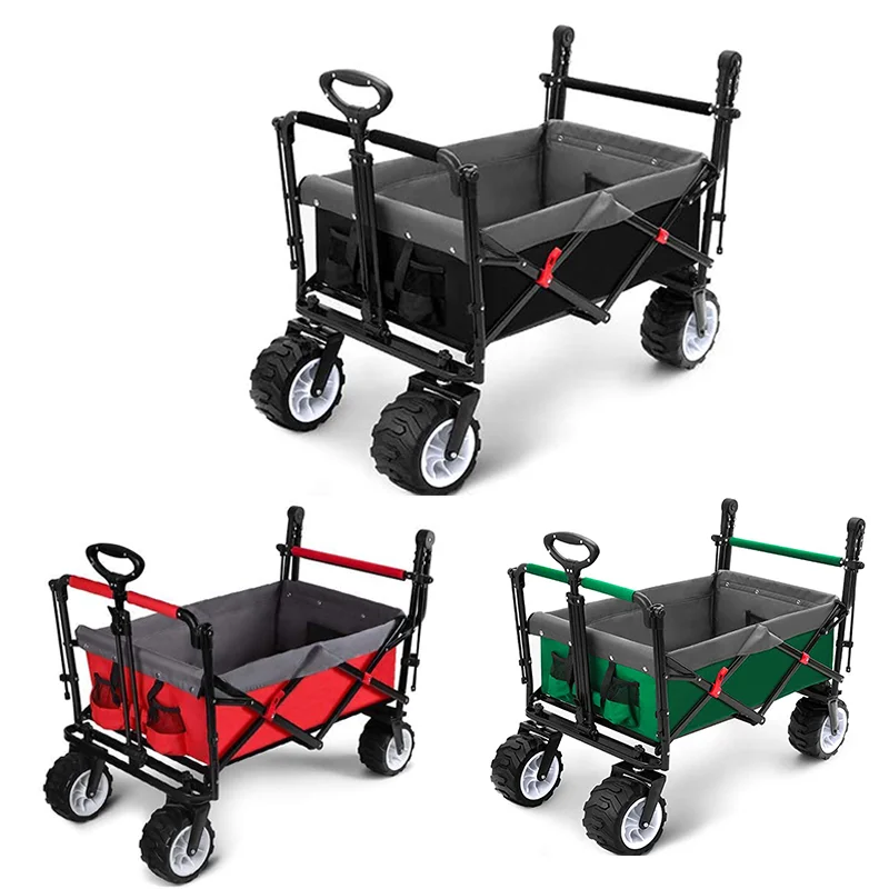 

Woqi Outdoor Beach Picnic Camping Garden Trail Foldable Collapsible Utility Cart Wagon with Replace Cover, Customized