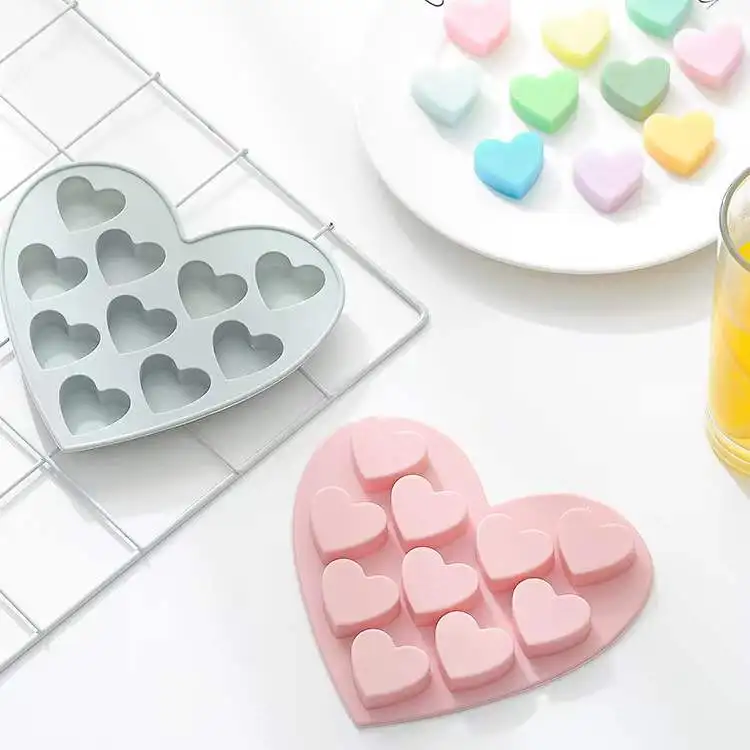 

2022 10 Even Small Love Silicone Handmade Soap Cake Mold DIY Chocolate Mold Baking Mold, Customized color