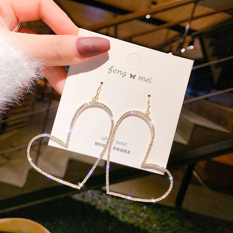 

2020 heart gold plated wedding rhinestone fashion drop earrings