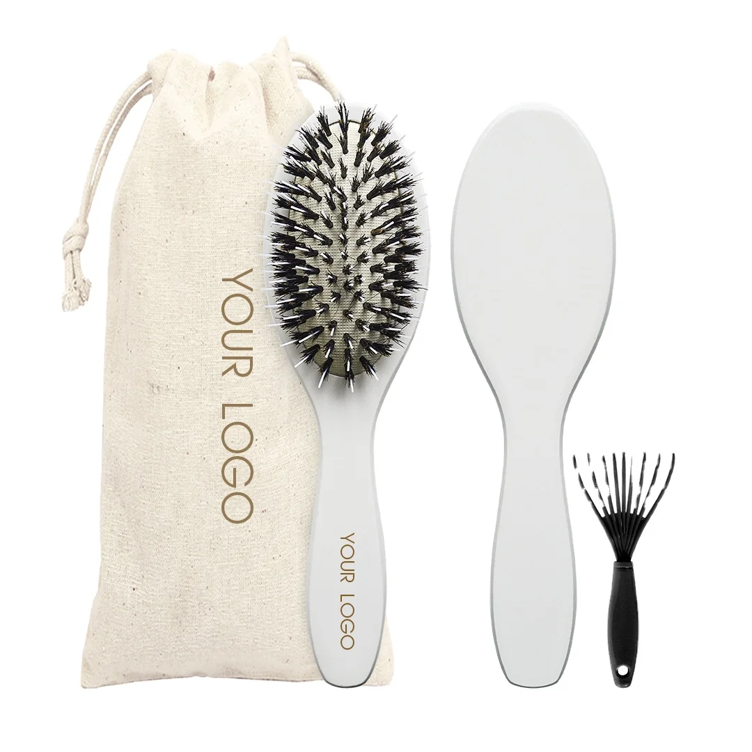 Private Label Customised White Wood Boar Bristle Hair Brush For Extension 1 buyer