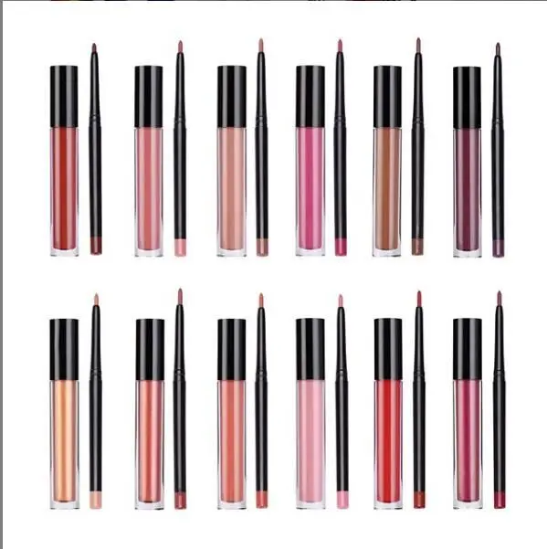 

wholesale newest lip kit with liquid matte lipstick and lip liner lip pencil with your own brand lipstick supplier