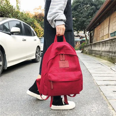 

Fashion Plaid women backpack student schoolbag for Teenage girls cotton Travel bag Female Bookbag Mochilas for college