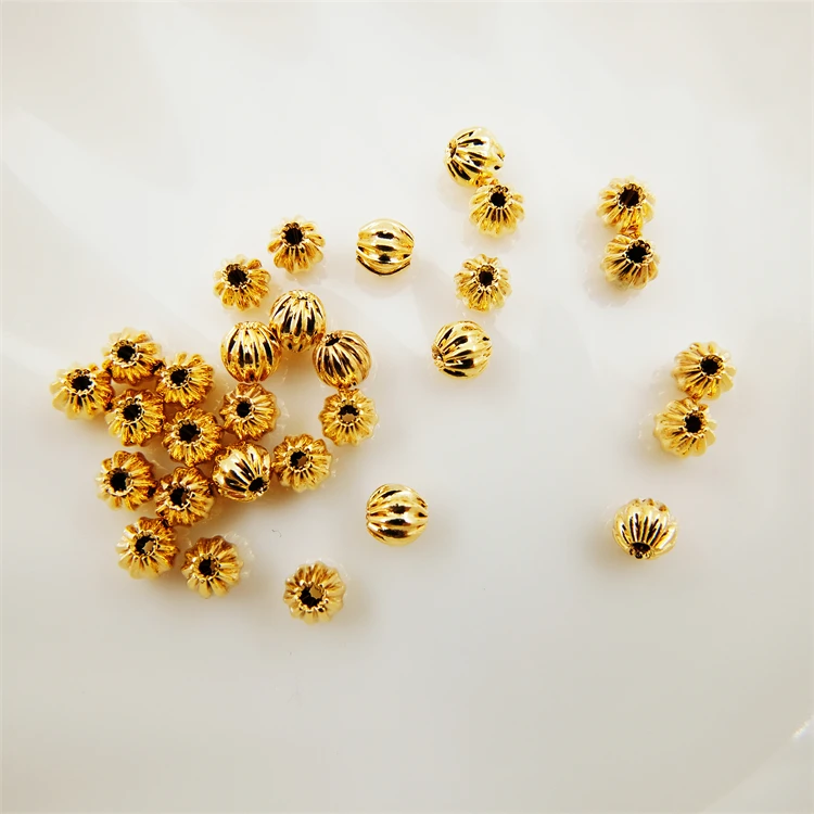 

14k gold crimp beads filigree bead 15mm striping crimping bead