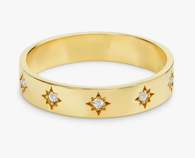 

Star Setting Diamond Ring Mothers Day Sale 18K Gold Wedding Band With Diamond Fit Ring