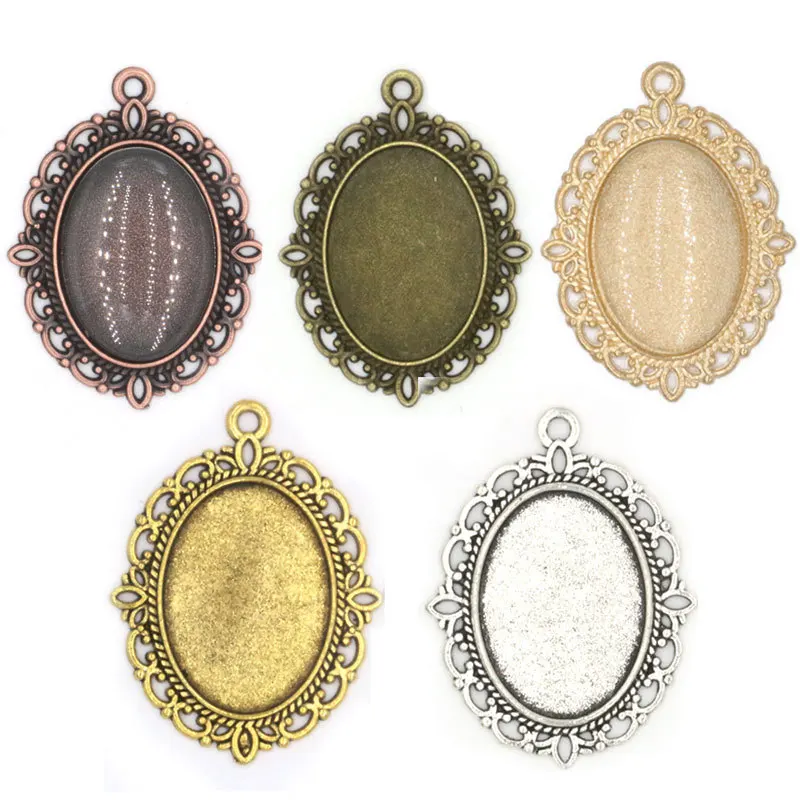 

Latest selling multi-styles blank alloy jewelry DIY metal crafts oval pendant trays, Picture