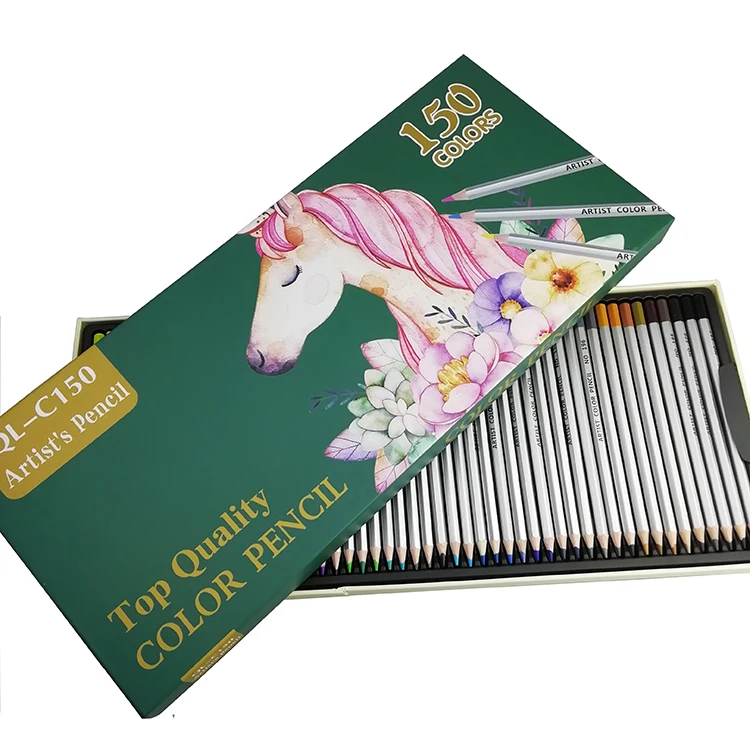 
150 Unique Colors Custom Wooden Water Color Pencil, Rainbow Color Pencil Set With Box 