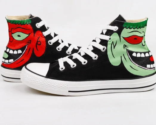 

screen printing shoes custom casual design printed shoe canvas blank white men vulcanized paintable oem canvas shoes printed, Black and white