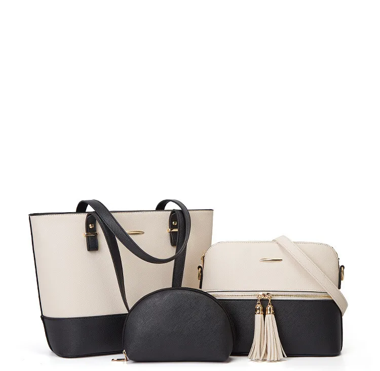 

Essential for elegant woman PU waterproof large capacity travel shopping handbags 3 pieces hand bags set