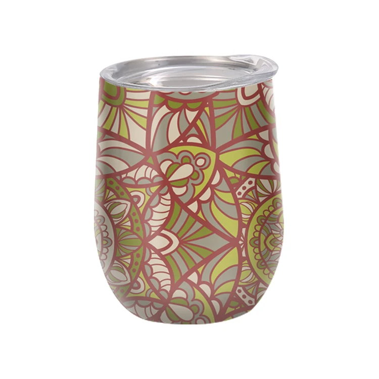 

Double Wall Stainless Steel 304 Egg Shaped Coffee Tumbler Mug,Portable U-Shaped Red Wine Mug With Lid, As picture
