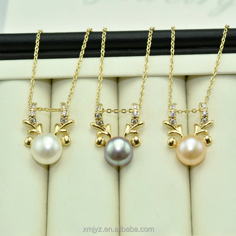 

Shanxia Lake Pearl Wholesale Live Broadcast Supply Deer Freshwater Pearl Pendant Necklace Real Gold Color