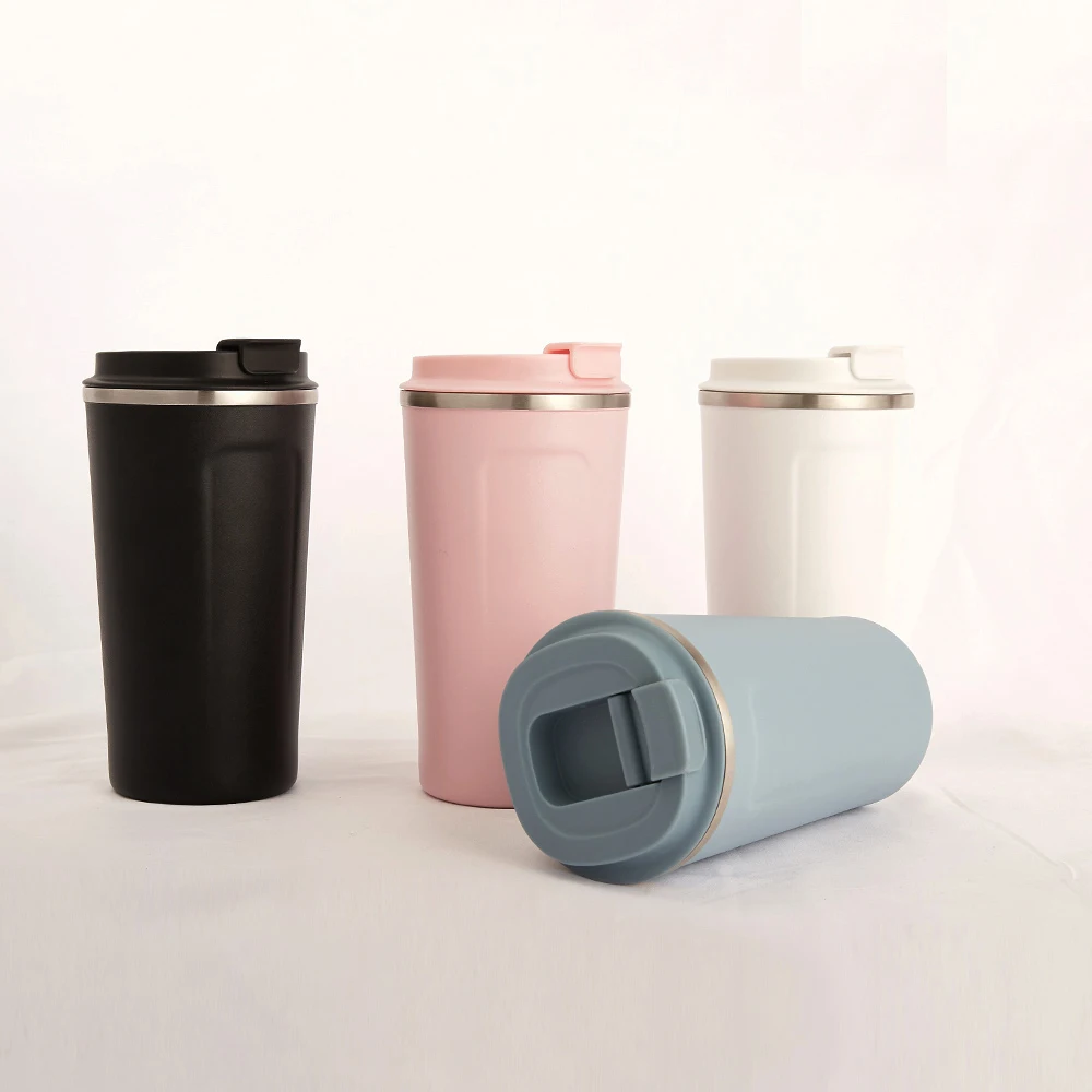 

380ml/500ml Reusable Printed Thermal Insulated Stainless Steel Metal Travel Mug with Lid, Customized color