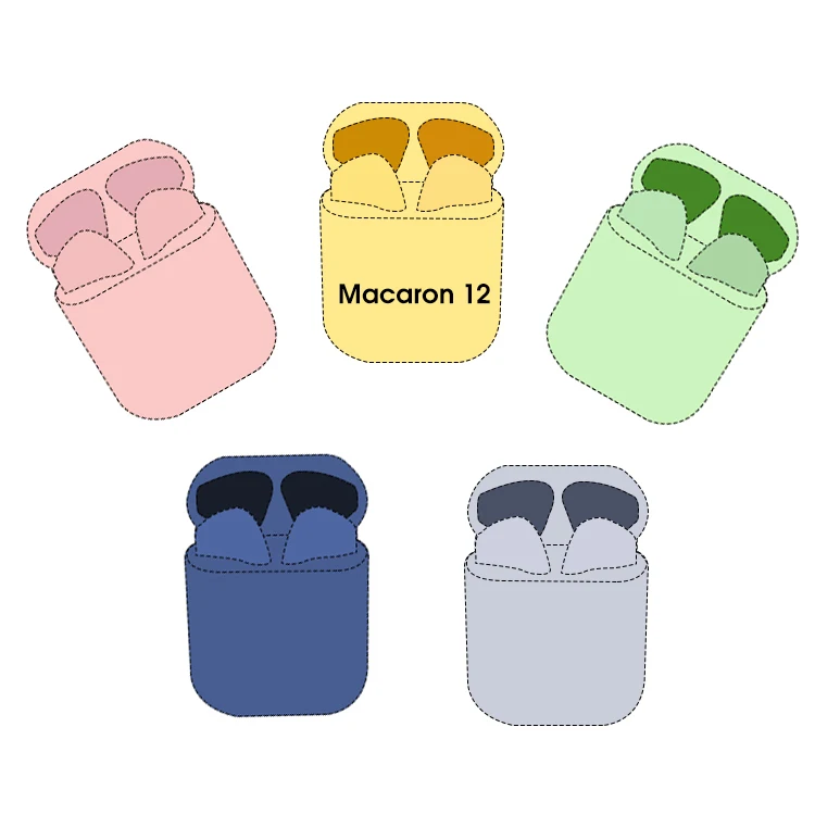2020 New Headphone Auriculares audifonos i12 Tws Noise Cancel Super Bass Macaron Colors Mini Earphones 5.0 True Wireless Earbuds - ANKUX.COM