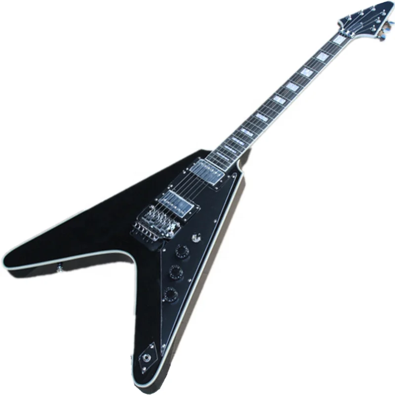

Huiyuan Flying v electric guitar Floyd Rose Electric Guitar with Frets Binding