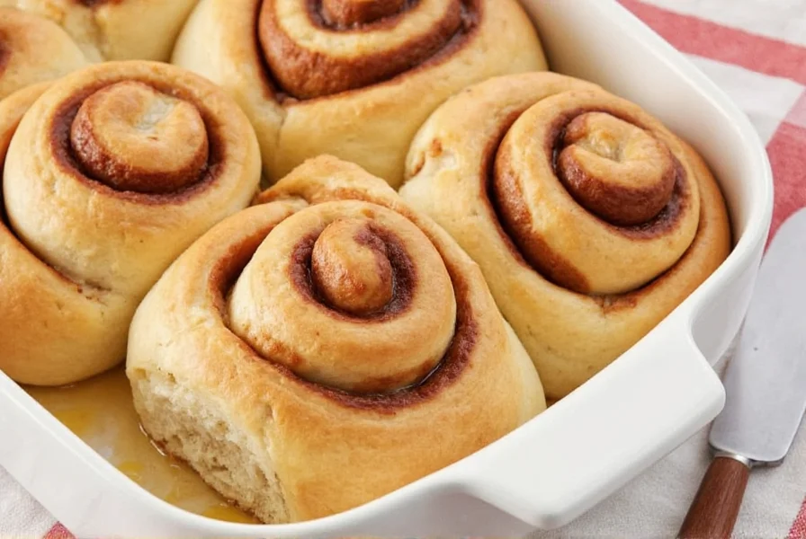 Close-up of cinnamon rolls with apple pie filling showing golden brown swirls and apple chunks