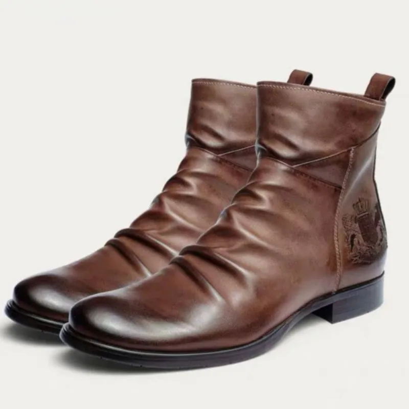 

The new 2020 men's high-top fashion leather boots four seasons cool leather boots