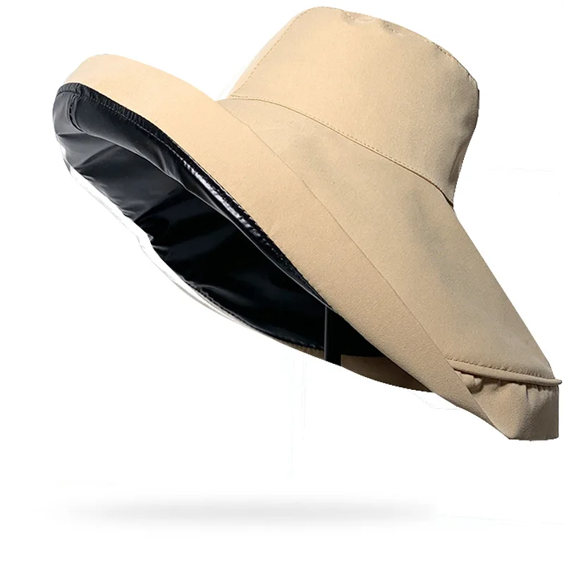 

Wholesale Summer Oversized 18cm Big Brim Beach Sun Hat Fashion Women Lady Sunhat Travel Vacation UV Protection Bucket Hats