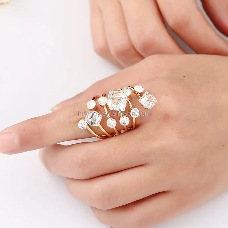 Wholesale Shenglan Exaggerated Large Rhinestone Gemstone Ring