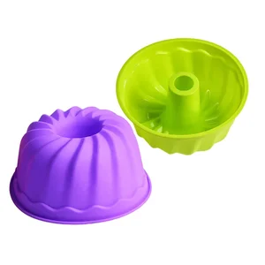 Image of Big Silicone Bundt Cake Pan Cake Tools Silicone Mold for Baking