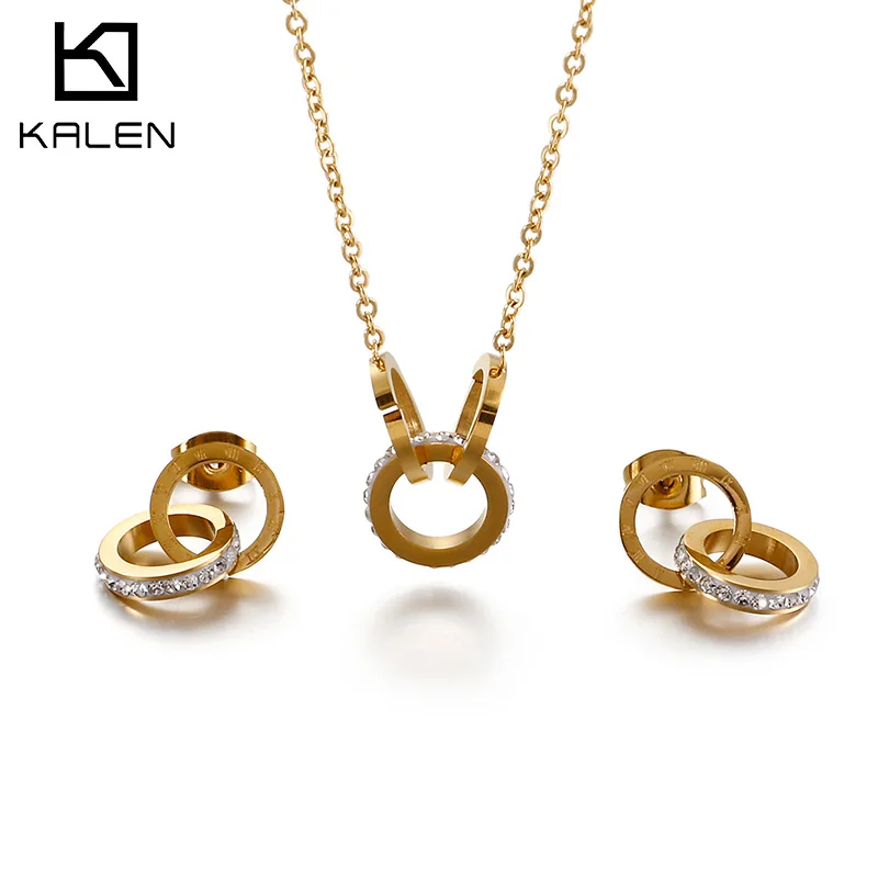 

Wholesale Fashion Necklace Women Earings Set Circle Necklace For Party