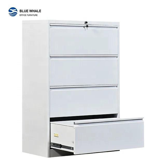 
4 Drawer Cabinet Office Lockable Lateral Vertical Filing Drawers Cabinet Storage  (1600107157476)