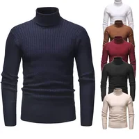 

wholesale fashion high neck men Winter basic style knit sweater pullover male turtleneck cotton sweaters Tights for men