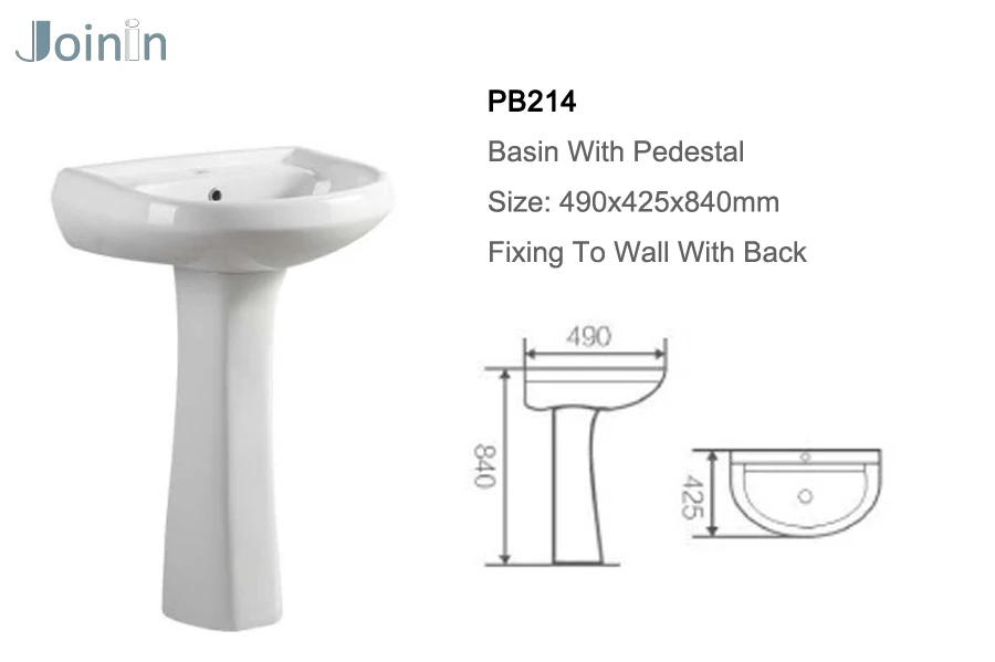 Joinin ceramic bathroom african pedestal wash basin PB214
