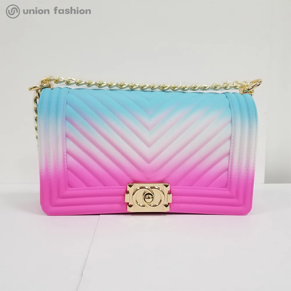 

Low MOQ Fashion Lady Chain Shoulder Crossbody Women Handbags Jelly Bags with Rainbow Colors, A/b/c/d/e/f/g/h/i/j