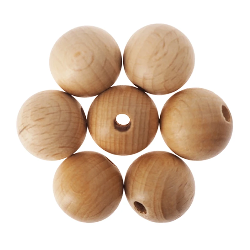 

Wholesale 100pcs 14mm Beech Wooden Crafts Bead Round Natural Unfinished Easy To String Wooden Beads Bulk