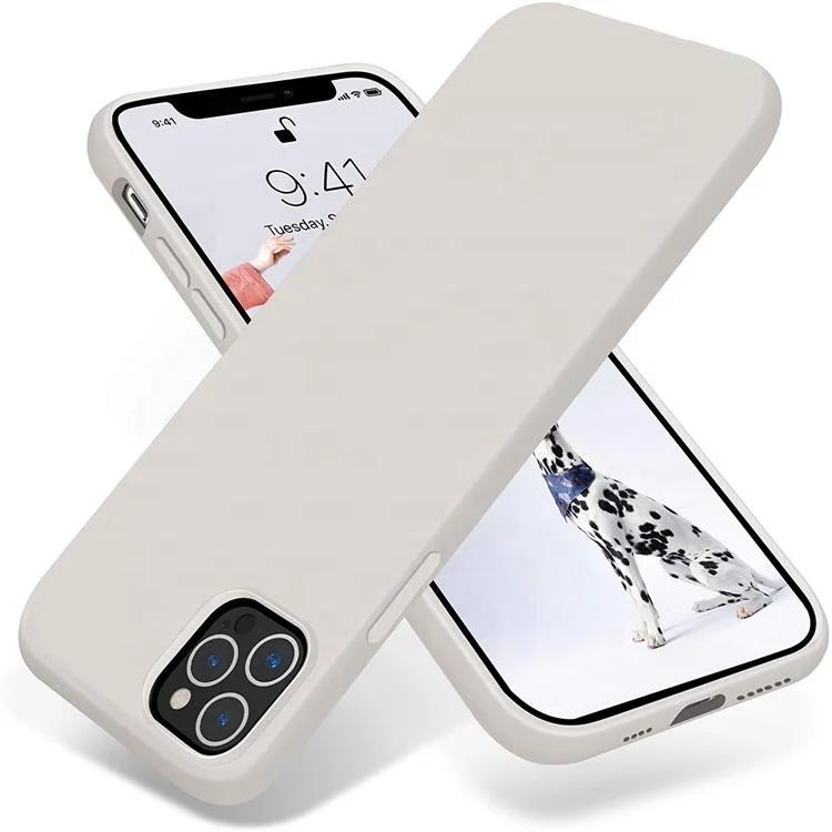 

Luxury Protective Custom Covers Soft Liquid Silicone Rubber Full Body Protection Buffer Case for iPhone 12