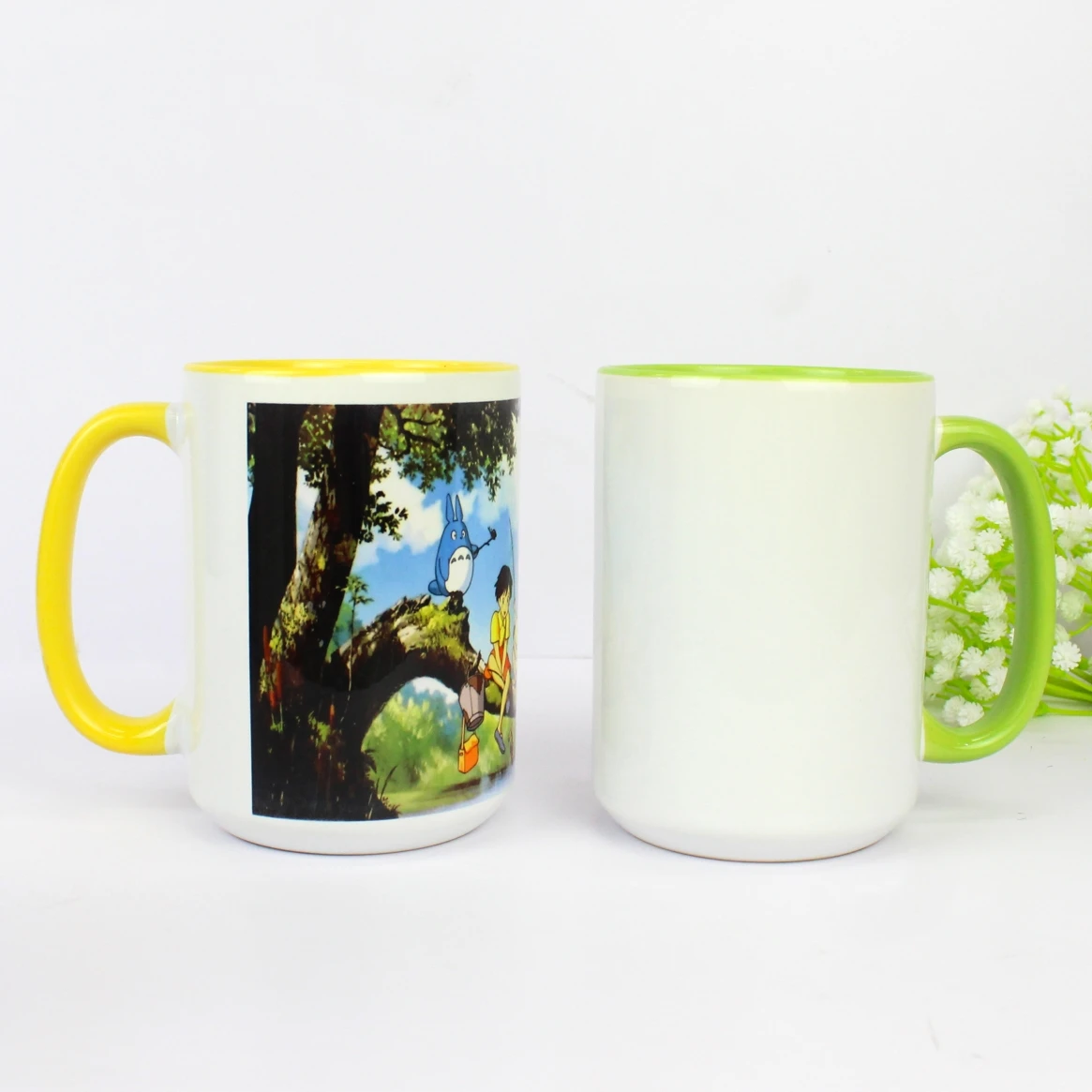 

Manufacturer 15 oz Color Inside Sublimation Coated Mugs Templates Coffee Mug Heat Press, 10 colors