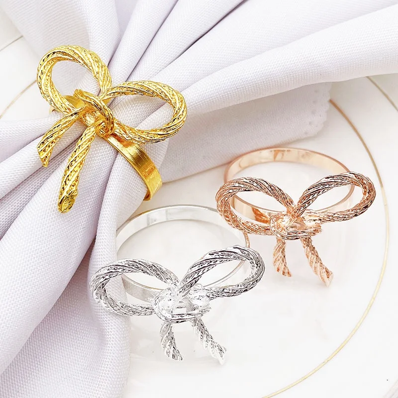 

Newest Cheap Wire Napkin Rings Butterfly Metal Napkin Ring Holder Rose Gold Napkin Rings for Wedding Table Decoration HWM11