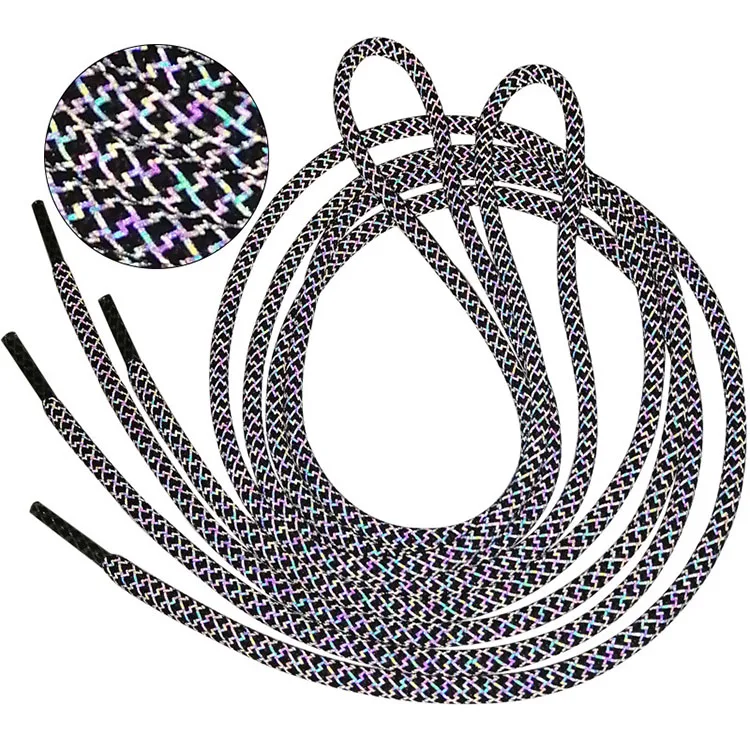 

Wholesale hoodie reflective draw string drawstring cord for hoodie, Black/grey