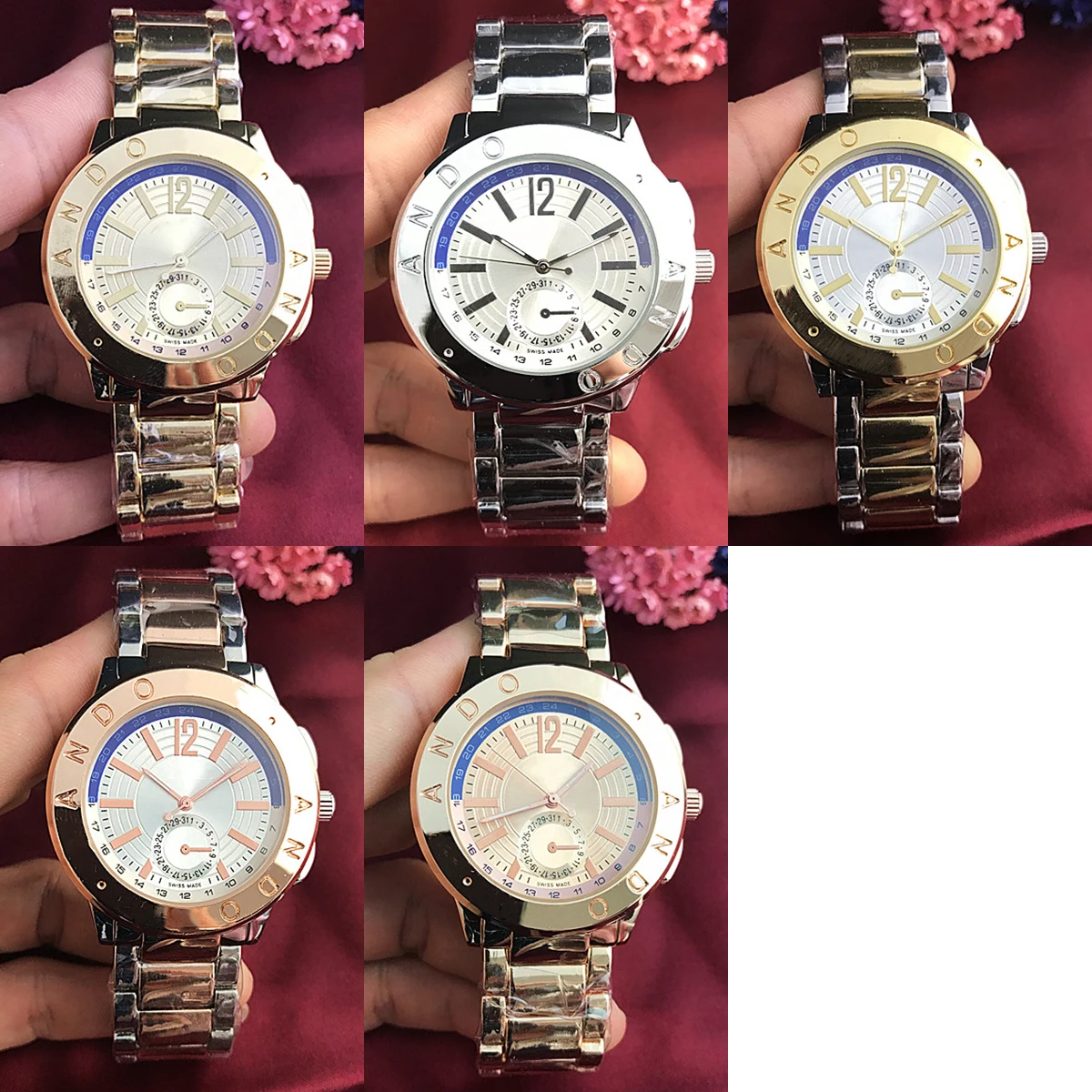 

New Hot style Stainless Steel Men and women Luxury atmosphere Quartz Watches fashion fine Charm