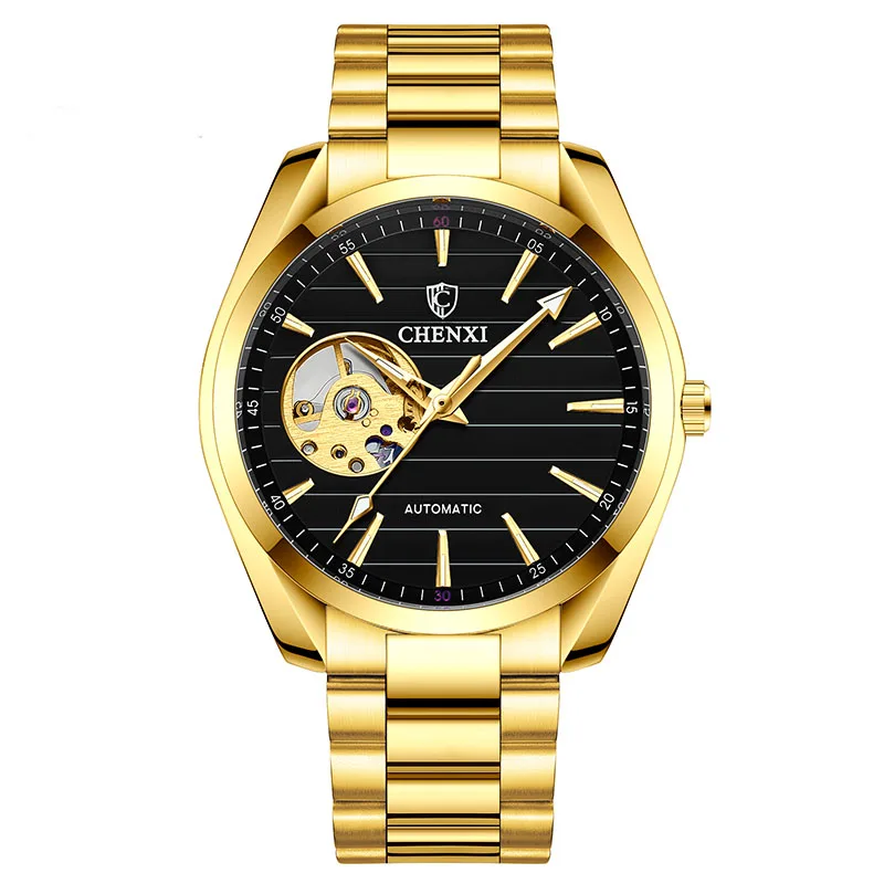 

High Cost-effective strap watch brand for mens Mens Gold Strap Wrist Watch, As shown in the picture