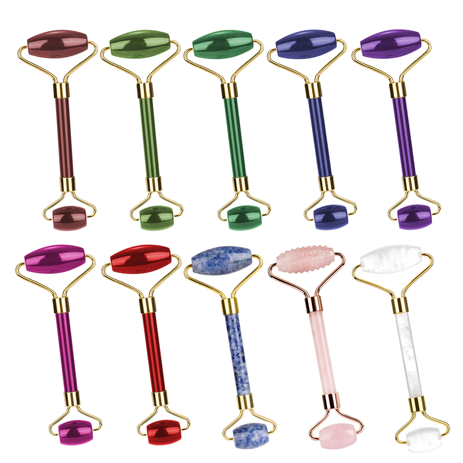 

Hot Selling Anti Aging Rose Quartz Face Eyes Neck Massager Natural Beauty Skin Care Tools Body Muscle Facial Jade Roller, Pink