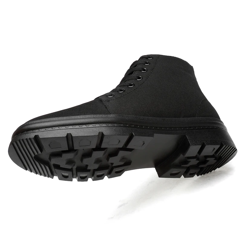 
Factory Height Increasing Black Waterproof Keep Warm Canvas High Neck Shoes For Men 