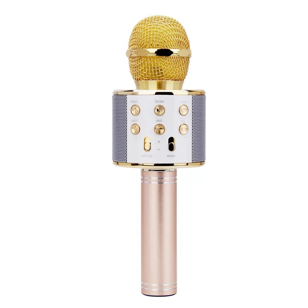 

2021 dropshipping Karaoke Microphone condenser with Bt Wireless Speaker 858 Handheld KTV Music Player Singing Recorder Mic