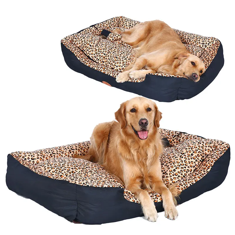 

Beds Hidden zipper Washable Soft Mat Pet Xxl Jumbo Sofa Luxury Designers Leopard Dog Bed, As picture