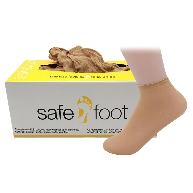 

high quality one time use disposable socks in box try on socks