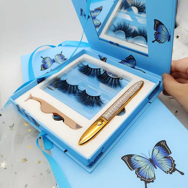 

Hot selling mink strip eyelashes 25mm fluffy natural fur mink eyelashes with private label packaging