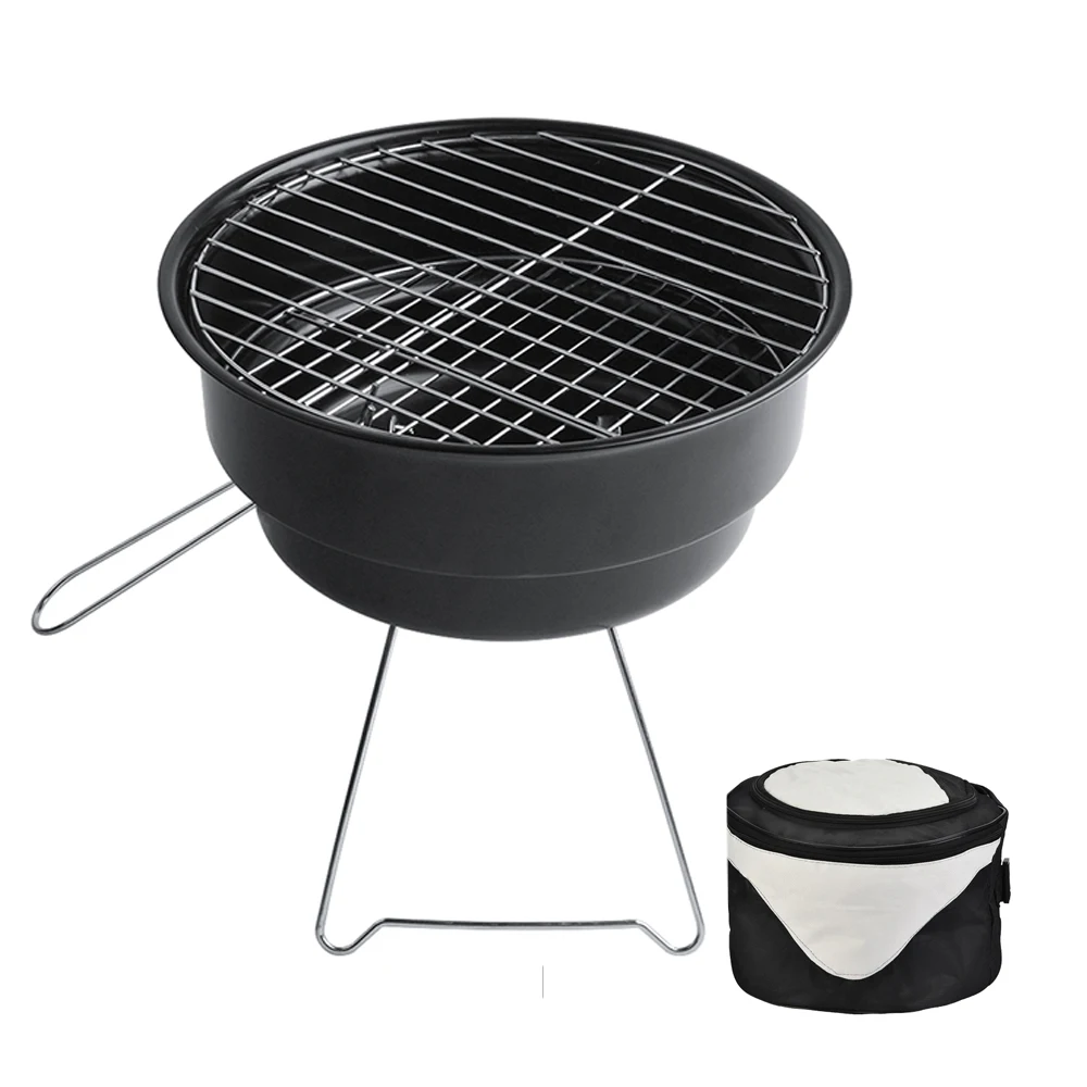 

Mini Charcoal Portable BBQ Grill With Cooler Bag Ship From America Warehouse, Black